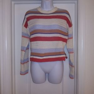 Joie Striped Knit Crop Sweater
